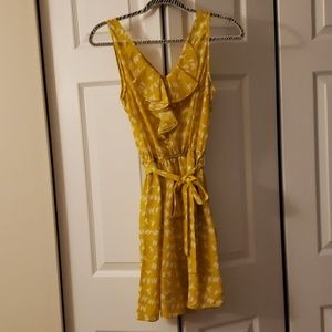 NWT Bird print ruffle neck dress